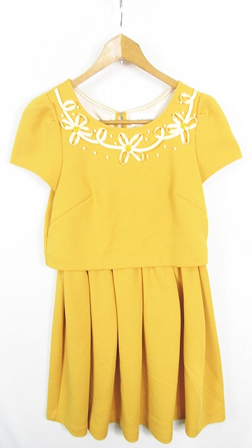 ジルバイジルスチュアート Jill By Jillstuart ワンピース 花柄 半袖 S イエロー Rb0114 レディース 119 ベクトルパーク