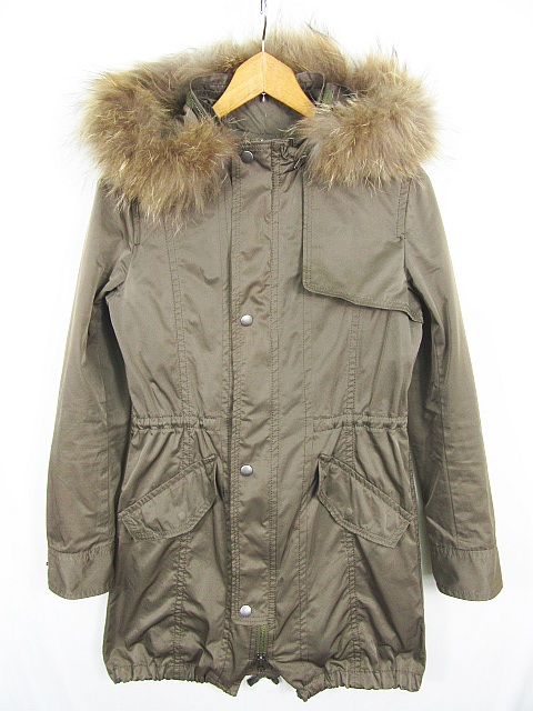 ルスーク Le Souk モッズコート ライナー ラクーンファーフード 36 カーキ レディース 119 ベクトルパーク