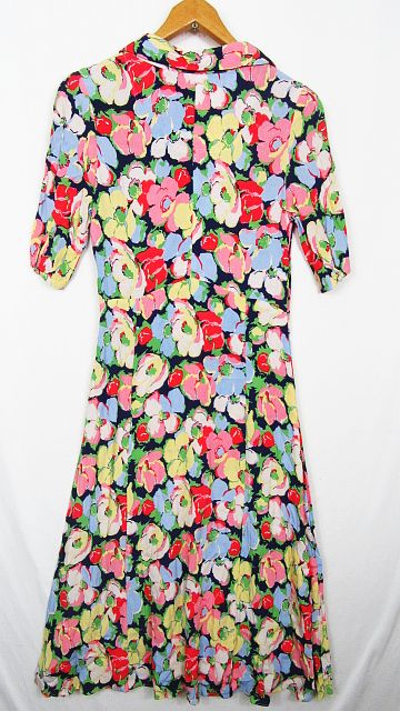キャスキッドソン Cath Kidston Tea Dress ロングワンピース 花柄 五分袖 レーヨン マルチカラー 4 So0785 レディース 119 ベクトルパーク