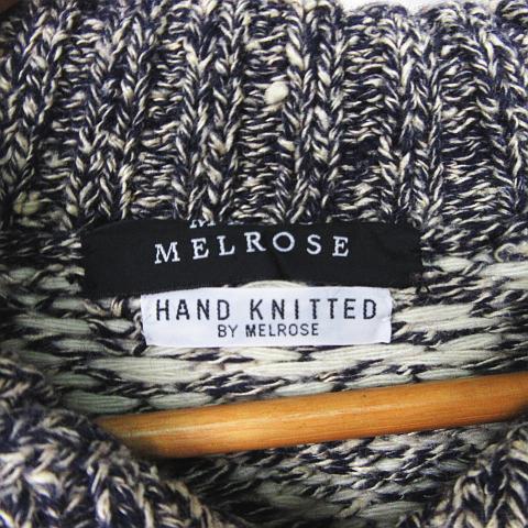 メルローズ MELROSE ハンドニット カウチンニット 総柄 コットン 