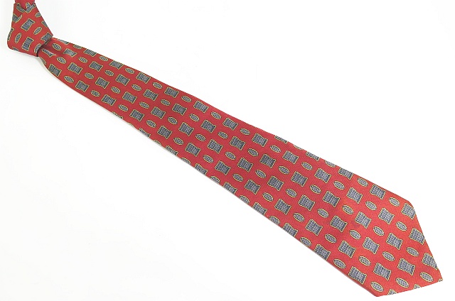 イタリア製【美品】Christian Dior ロゴ総柄 シルク ネクタイ ボルドー