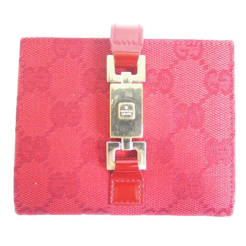 GUCCI グッチ ジャッキー GGキャンバス 二つ折り財布 ピンク レディース レディース GUCCI グッチ ジャッキー GGキャンバス 二つ折り財布