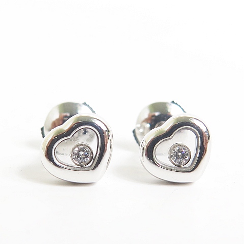 ショパール chopard ハッピーダイヤモンド ピアス 1Pダイヤモンド K18 750 ジュエリー 2sa4186