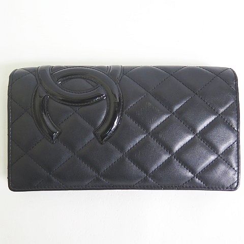 シャネル CHANEL カンボンライン 長財布 2つ折り マトラッセ 