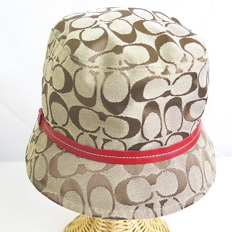 超美品 COACH コーチ シグネチャー キャンバス バケットハット 帽子 COACH - 【未使用】Coach コーチ シグネチャー 帽子 バケット