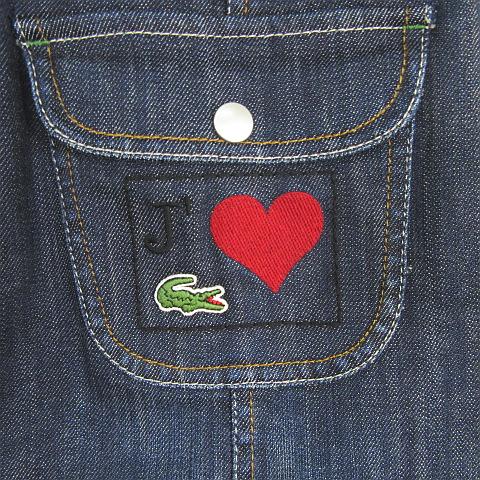 ラコステ LACOSTE デニム ミニ スカート ストレッチ 38 ネイビー