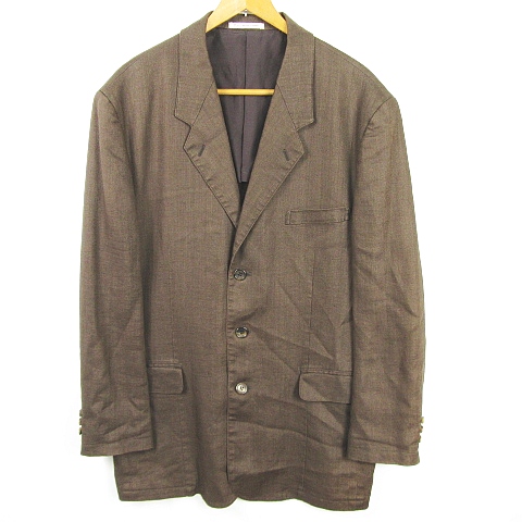 【Papas】パパス リネン100% グレー系 ジャケット 紳士服 Lサイズ Papas】パパス リネン100% グレー系 ジャケット 紳士服 Lサイズ