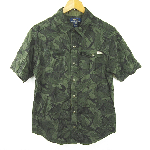 ポロ ラルフローレン POLO RALPH LAUREN シャツ 半袖 綿 L カーキ 迷彩