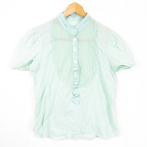 ツモリチサト TSUMORI CHISATO メッシュ ブラウス 半袖 綿 レーヨン 絹 