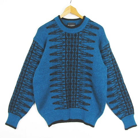 ミスタージュンコ Mr.JUNKO for men ニット セーター 長袖 毛 M ブルー 