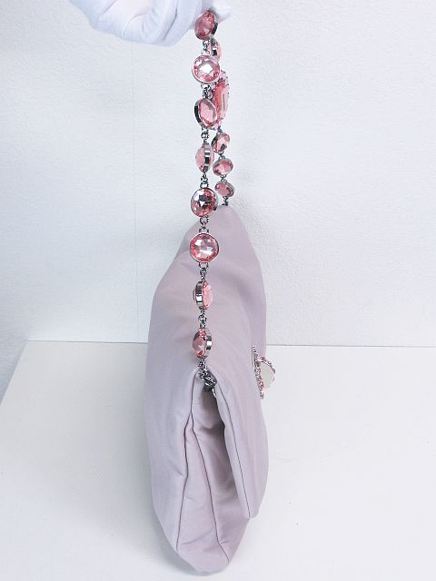ミュウミュウ miumiu ハンドバッグ 鞄 ビジュー クラッチ レザー 