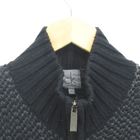 Calvin Klein 黒 カーディガン ウール混紡 