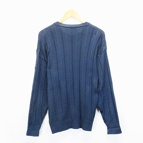 ダンヒル dunhill Sport ニット セーター 長袖 丸首 アーガイル ロゴ M 