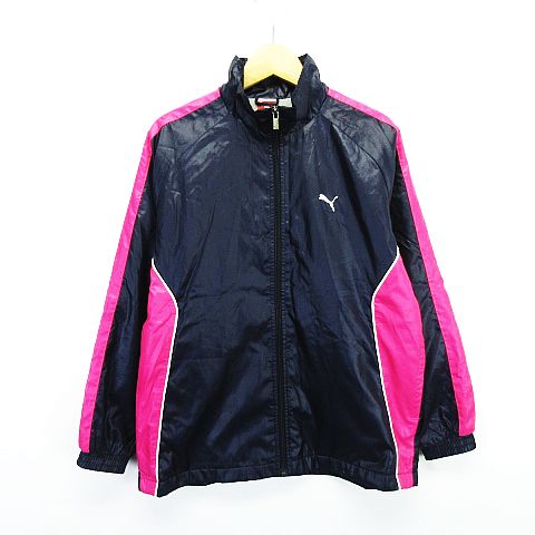 プーマ Puma セットアップ ウィンドブレーカー 上下 ジャケット 長袖 パンツ ロング丈 ロゴ 裏起毛 ナイロン 150 ネイビー ピンク スポーツウエア Ekm レディース 1 ベクトルパーク