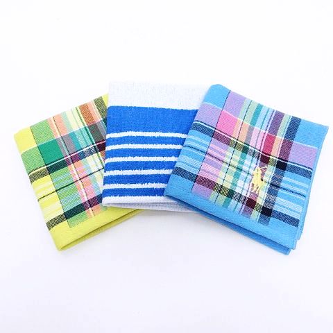 未使用品 ラルフローレン Ralph Lauren ハンカチ ハンドタオル まとめ 3点セット 小物 ブルー イエロー An メンズ 1 ベクトルパーク
