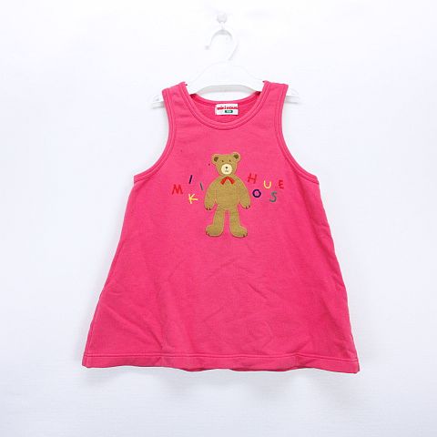 ミキハウス Mikihouse ワンピース ジャンパースカート ラウンドネック ロゴ 刺繍 100 ピンク Ean キッズ 1 ベクトルパーク