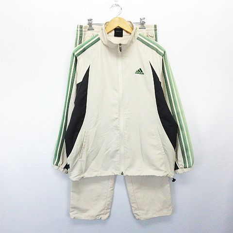 アディダス Adidas セットアップ 上下 ジャケット 長袖 ジップアップ パンツ ロング丈 ライン ロゴ M ベージュ グレー グリーン スポーツウェア Ekm メンズ 1 ベクトルパーク