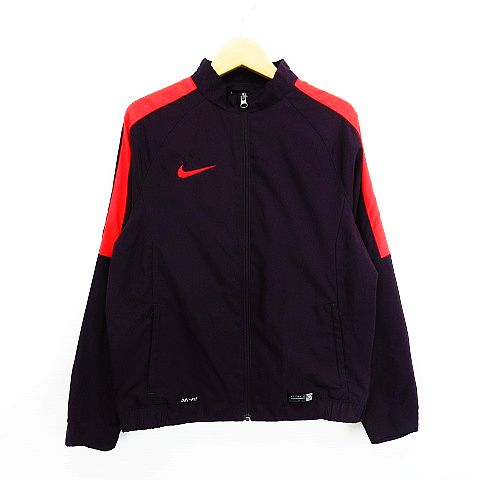 ナイキ Nike ジャケット アウター 長袖 ジップアップ Dri Fit 切替 ロゴ 裏メッシュ Football M 145 72 ダークパープル オレンジ サッカーウエア Ekm キッズ 1 ベクトルパーク