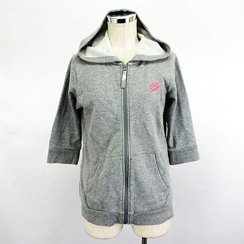 ナイキ Nike パーカー ジャケット スウェット 七分袖 ジップアップ ロゴ ラメ L グレー スポーツウエア Ekm レディース 1 ベクトルパーク