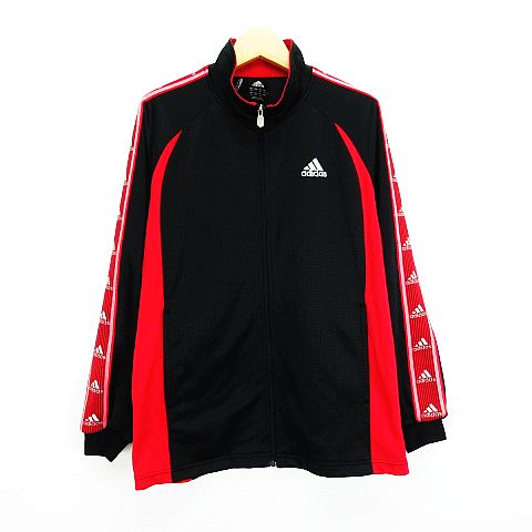 adidas ジャージ 黒/赤 長袖パンツ付きS size adidas（アディダス） [最終処分価格!!] ジャージ上下セット BLK (M