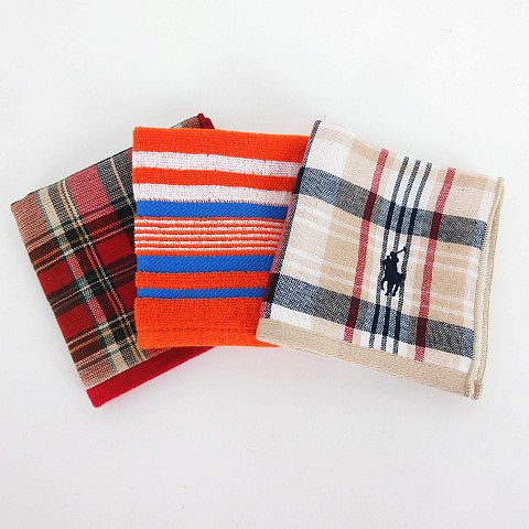 未使用品 ラルフローレン Ralph Lauren ハンカチ ハンドタオル まとめ 3点セット 小物 ベージュ オレンジ レッド Km メンズ 1 ベクトルパーク