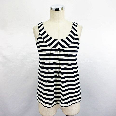 アースミュージック エコロジー Earth Music Ecology カットソー タンクトップ ボーダー コットン 3 ネイビー アイボリー Ekm レディース 1 ベクトルパーク