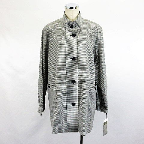 未使用品 モア メリトワール More Meritoire シャツジャケット アウター 長袖 スタンドカラー ギンガムチェック F ブラック ホワイト Ekm レディース 1 ベクトルパーク