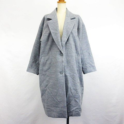 ローリーズファーム Lowrys Farm チェスターコート アウター 長袖 ドロップショルダー ロング丈 オーバーサイズ ストレッチ L グレー Ekm レディース 1 ベクトルパーク