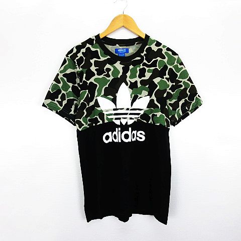 アディダスオリジナルス Adidas Originals Tシャツ カットソー 半袖 クルーネック 迷彩柄 カモフラ トレフォイル コットン O カーキ ブラック Ekm メンズ 1 ベクトルパーク