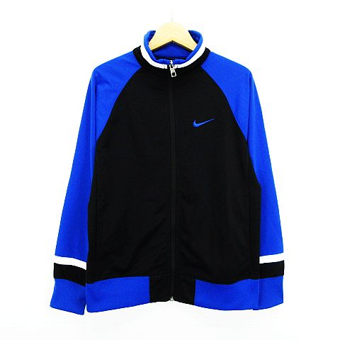 ナイキ Nike ジャージ ジャケット 長袖 ジップアップ ロゴ 切替 裏起毛 L 155 76 ブルー ブラック ホワイト スポーツウェア Ekm キッズ 1 ベクトルパーク
