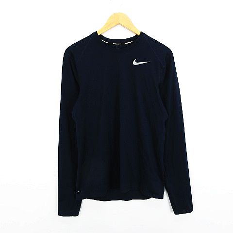 ナイキ NIKE RUNNING Tシャツ カットソー 長袖 クルーネック ロゴ 指穴 