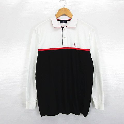 マンシングウェア Munsingwear ポロシャツ 長袖 ロゴ M ブラック ホワイト ゴルフウェア Ekm メンズ 1 ベクトルパーク