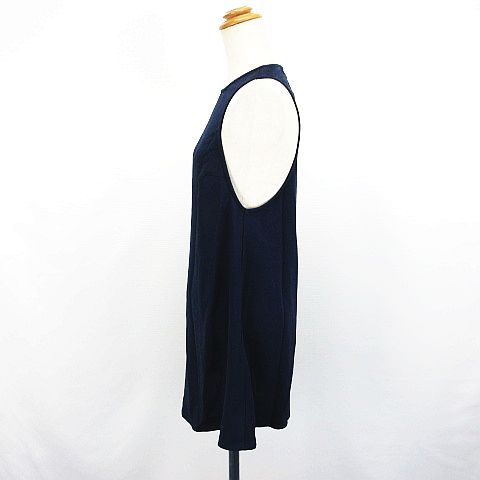 アメリカンアパレル American Apparel ワンピース チュニック ノースリーブ ラウンドネック ミニ丈 ストレッチ Xs ネイビー Ekm レディース 1 ベクトルパーク