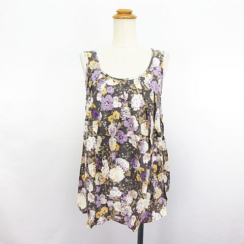 イクコ Ikuko チュニック ワンピース ノースリーブ 切替 花柄 2 グレー Ekm レディース 1 ベクトルパーク