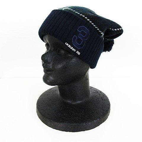 アディダス Adidas テーラーメイド ニット帽 ワッチキャップ ビーニー ボンボン チェック ロゴ F ネイビー グリーン Ekm メンズ 1 ベクトルパーク