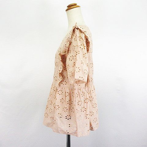 ザラ トラファルック Zara Trafaluc チュニック ワンピース 五分袖 Vネック 透かし模様 刺繍 ペプラム コットン Eur M Usa M ピンク系 Ekm レディース 1 ベクトルパーク