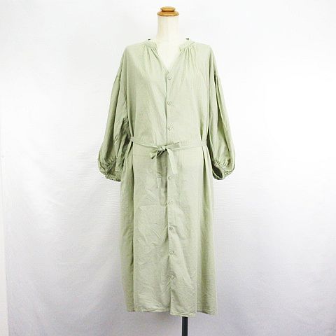 ナイスクラップ Nice Claup Continuer De Nice Claup シャツワンピース チュニック 長袖 ドロップショルダー スキッパー ロング丈 コットン 薄手 F カーキ Ekm レディース 1 ベクトルパーク