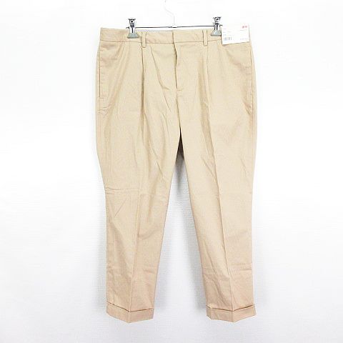 未使用品 ユニクロ Uniqlo パンツ ボトムス チノパン タック アンクル ロールアップ ストレッチ 73 99 ベージュ Ekm レディース 1 ベクトルパーク