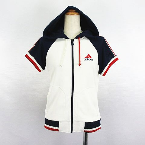 アディダス adidas ジャージ ジャケット 半袖 フード ジップアップ 