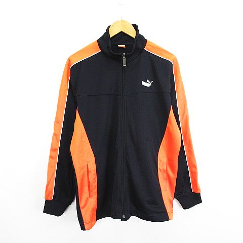 プーマ PUMA ジャージ ジャケット 長袖 ジップアップ ロゴ L ネイビー 