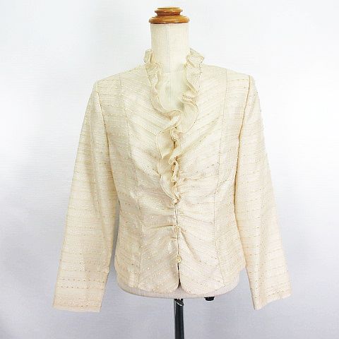【新品・タグ付】アンサンブル＊サイズM　オーガンジー素材　ジャケット＆カットソー 新品・タグ付】アンサンブル＊サイズM オーガンジー素材