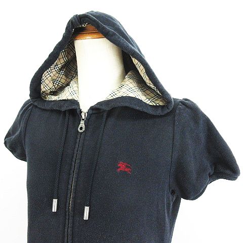 【希少】バーバリーブルーレーベル　ジップアップパーカー　ノバチェック　38 バーバリー ブルーレーベル ジップアップ パーカー ノバチェック 上着