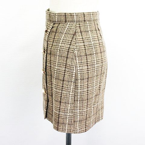 値下げ　未使用タグ付き　デプレ　グレンチェックスカート グレンチェックミドルスカート | 大きいサイズ レディース専門店