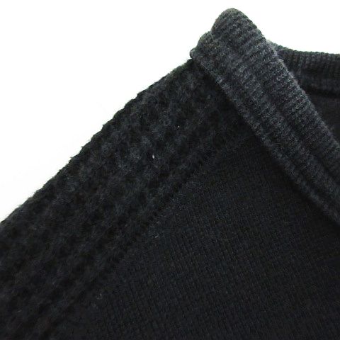 【新品】BURBERRY ブラック ニットカットソーサイズ2 バーバリー BURBERRY 黒色 七分袖 ニット カットソー