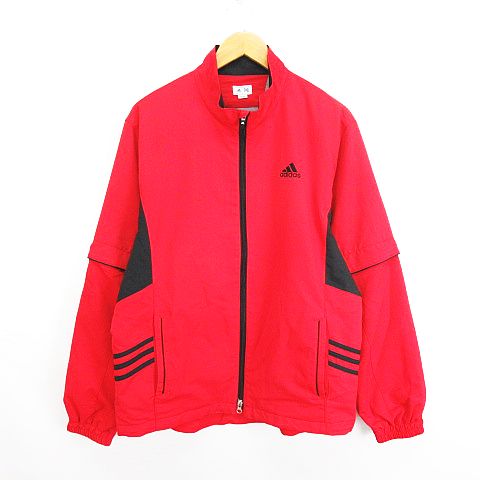 アディダスゴルフ2way ジップアップ ジャケット 裏起毛 レッド Mサイズ