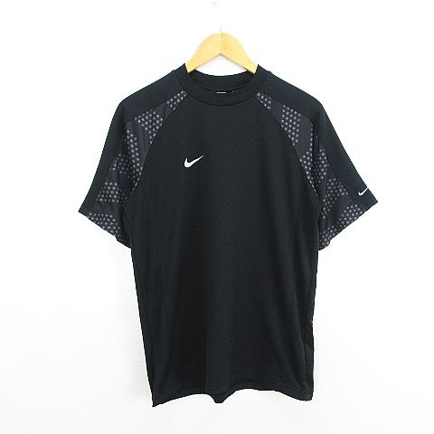00s NIKE ゴツナイキプリント　サーマルカットソー　ロンT Mサイズ　黒 00s NIKE ゴツナイキプリント サーマルカットソー ロンT Mサイズ 黒