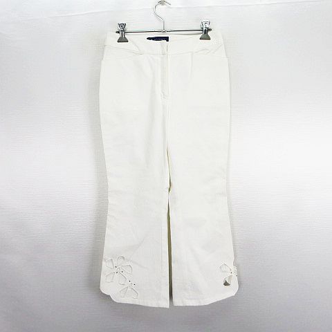 エムズグレイシー M'S GRACY パンツ ボトムス クロップド フレア 刺繍