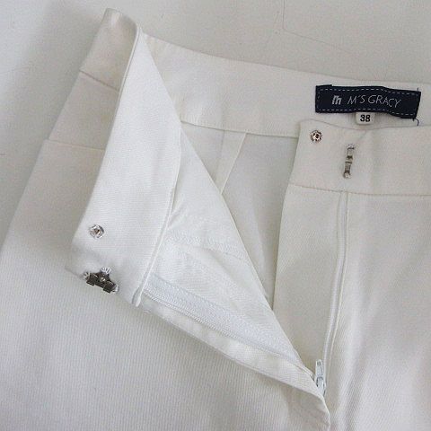 エムズグレイシー M'S GRACY パンツ ボトムス クロップド フレア 刺繍