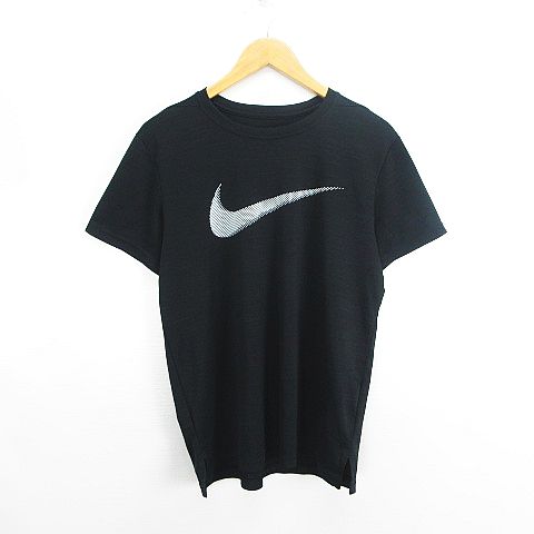 ナイキ NIKE Tシャツ カットソー 半袖 クルーネック ロゴ L ブラック 