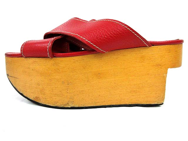 ヴィヴィアンウエストウッド Vivienne Westwood ロッキンホース サンダル クロス レザー 赤 レッド 中古 121 ベクトルパーク